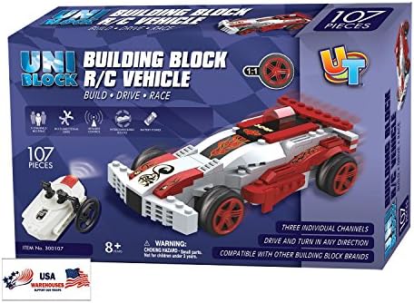 UniBlock Remote Controlled RC Building Block Compatible With Lego Bricks (Race Car- 107 Pieces) by Unitech Toys