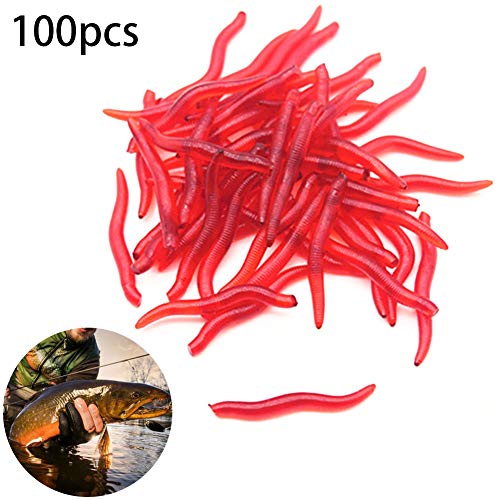 Yigo 100 UNIDS Artificial de Silicona Suave Lombriz Gusano Señuelo Cebo de Pesca