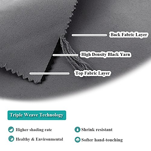 Ponydance Thermal Insulated Top Eyelets Blackout Curtains Panels for Bedroom, 52