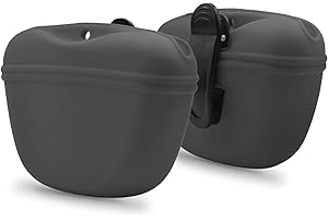 AUDWUD-Leckerli-Beutel aus Silikon-Clip auf tragbarem Trainingsbehälter-praktischer Magnetverschluss und Gürtelclip-BPA-frei