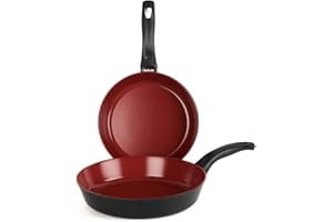 CLASSE ITALY, Set Padelle antiadenti 2 Pz. senza PFAS, Antiaderente a 5 strati senza PTFE, PFOA, 100% sicuro, Linea TUSCANY, per Induzione e Fiamma