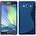 Price comparison product image PhoneNatic Silicone Case compatible with Samsung Galaxy A7 (A700) - S-Style blue Cover + protective foils