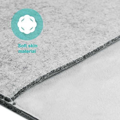 13-13.3 Zoll MacBook Air Hülle / MacBook Pro Retina Hülle, Natur® 13″ 13.3″ Filz Sleeve Hülle Ultrabook Laptop Tasche aus PU Leder Laptop Schutz Hülle mit Zusatzfächern – Grau - 4