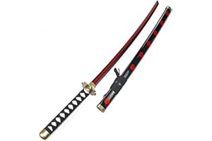 Abynow Anime Black Samurai Ninja Sword With Scabbard, Katana Sword Weapon Props Anime Ninja Sword Toy, Anime Fans