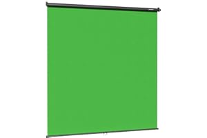 RAUBAY Einziehbarer Pull-Down-Greenscreen – 200 x 220 cm zusammenklappbarer Wandmontage-Hintergrund für professionelle Videoproduktion, Chroma-Key-Hintergrund für YouTube, TikTok, Streaming