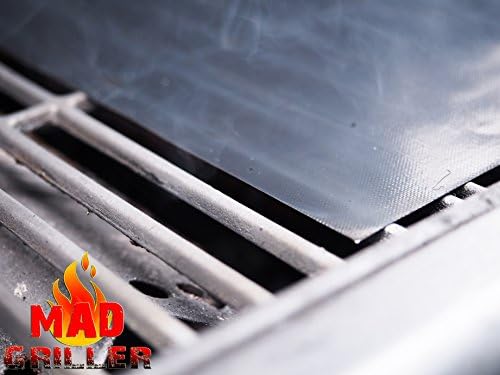 BBQ Grill Mat From Mad Griller (Set of 2) - Heavy Duty Nonstick, Reuseble, PFOA Free, Dishwasher Safe. Also Perfect As a Baking Mat for Oven