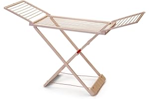 Dekohome Séchoir Étendoir à Linge Pliable avec Ailes Marron, Surface de Pose de 20 m, fabriqué en résine résistante, avec Verrouillage de sécurité, résistant au Soleil et aux intempéries