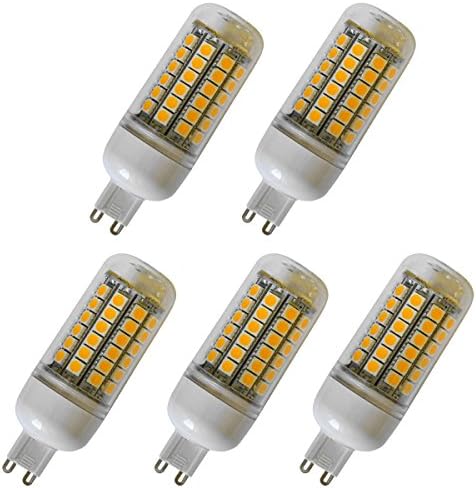 Aoxdi 5X LED SMD 5050 G9 8W Bulbs, Warm White, LED Corn Lamp 69x5050 Energy Saving ES LED Lights, Ultra Bright G9 LED Corn Lighting, AC220-240V