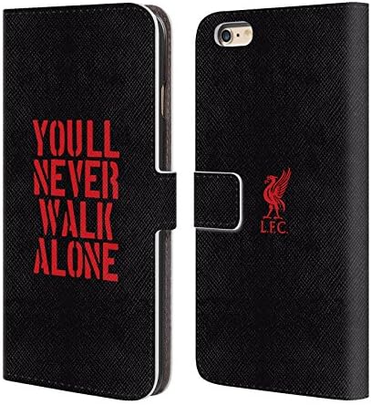 Official Liverpool Football Club Stencil Black Liver Bird YNWA Leather Book Wallet Case Cover For Apple iPhone 6 Plus / 6s Plus