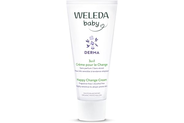 WELEDA - Crème pour le Change Mauve Blanche - Protège, régénère et apaise les irritations du siège des bébés - Peaux très sensibles ou à tendance atopique - NATRUE* - 50 ml
