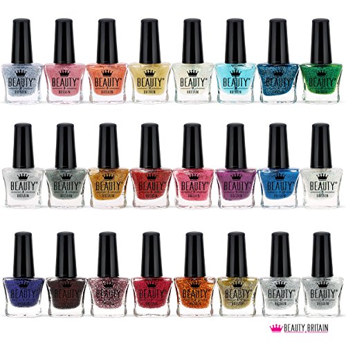 24 x GLITZER NAGELLACK SET (20 VERSCHIEDENEN FARBEN) - 2