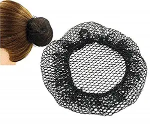 JAGTEK Stylish Hair Net Bun Cover Juda Net/Jali for Women/Girls - Black 2Pcs
