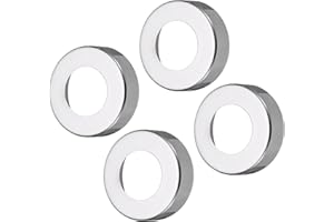 sourcing map 4pcs Shower Arm Flange 60mm/2.4" OD Escutcheon Plate Stainless Steel Round Plumbing Cover Plates for 33mm/1.3" Dia Water Pipe Faucet Decoration, Silver Tone