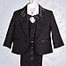 Dressy Daisy Baby Boy' 5 Pcs Set Formal Tuxedo Suits No Tail Wedding Baptism Christening Outfits Size 6-9 Months Black