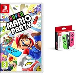 Super Mario Party (Nintendo Switch) & Nintendo - Set De Dos Mandos Joy-Con, Color Verde Neón / Rosa Neón (Nintendo Switch)