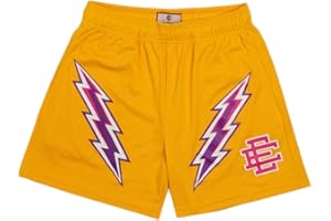 SMOSYO Eric Emanuel - Pantaloncini da uomo, in rete traspirante EE, pantaloncini sportivi da palestra, allenamento casual, con tasche