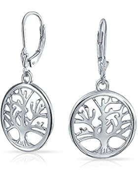 Bling Jewelry 925er Sterling-Silber Keltischer Baum des Lebens Klebend Baumeln Ohrringe