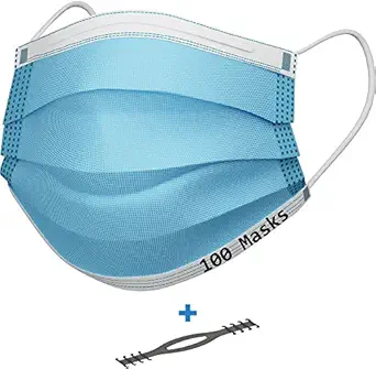 ProQ Surgical Mask Pack of 100 | Face Mask For Men & Women | Disposable Mask | Use and Throw Mask | 3 ply Mask