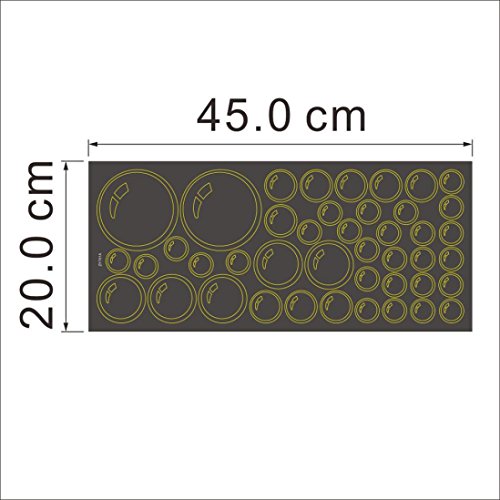 Saingace Wandaufkleber Wandtattoo Wandsticker,Bubbles Kreis entfernbare Wand Tapete Badezimmer-Fenster-Aufkleber-Abziehbild-Ausgangs DIY (Schwarz) - 3