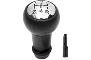 OGGIPRO Pomello del cambio manuale a 5 velocità, look sportivo, ergonomico, nero e cromato, compatibile con 106, 206, 207, 307, 406, 407, 508, 3008, C1, C2, C3, C4 e Plus