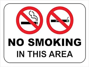 999Store office supplies sunboard NO Smoking in This Area Office and Hospital Sign Board sticker signage (15x20 Cm)