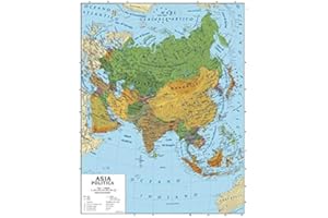 AGENDEPOINT Carta geografica murale asia 100x140 bifacciale fisica e politica