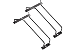 Dianoo 2 supporti per bicchieri da vino, in metallo, colore nero, per calici e calici sotto lo scaffale, 22,5 cm