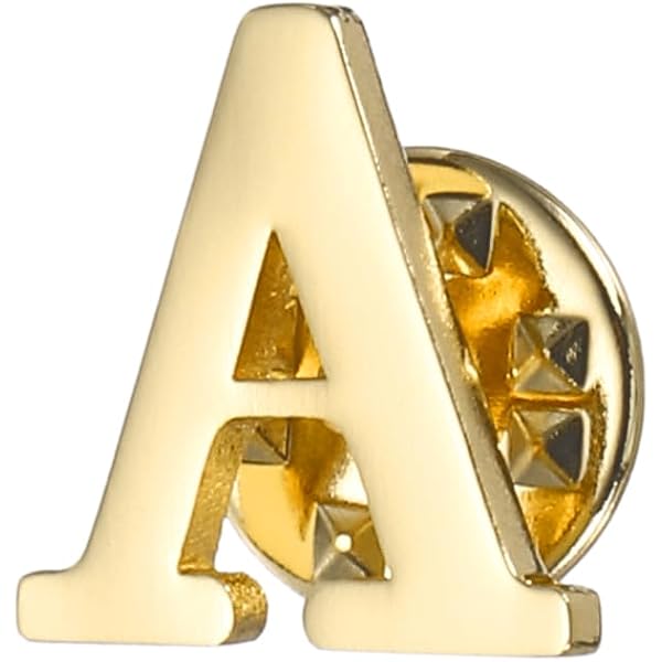 HONEY BEAR Broche Clip Lettre Initiale Alphabet A à Z - Pin's Or Mat 0.59 Inches, Costume Chemise Cravate