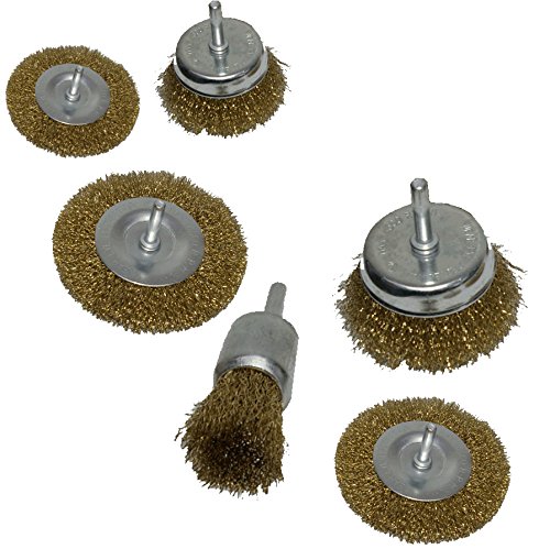 6x Stahlbürsten Set für Bohrmaschine