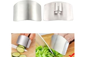 GUSHE 2 Stück Küchengerät Edelstahl Finger- & Handschutz, Edelstahl Fingerschutz, Einstellbare Fingerschutz zum Schneiden, Küchenfingerschutz, Schnittschutz, Küchenwerkzeuge zum Schutz Ihrer Finger