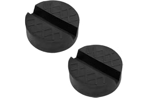 Aoyswuz 2 Piezas Bloque de Goma Redondo 65 mm Antideslizante Car Jack Pad, Goma Universal con Ranura para Hidráulico y Gato