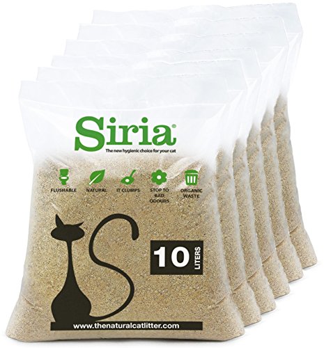 Siria 60 Litros (SET 6 bolsas de 10 Litros) Arena para Gatos Vegetal y Aglomerante