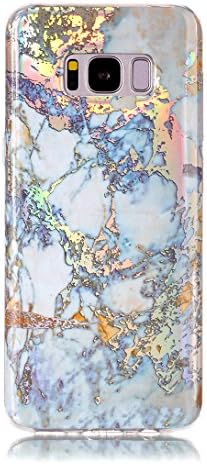 Pheant® Case for Samsung Galaxy S8 Silicone Cover Transparent Bumper Soft Phone Skin Marble Pattern with Electroplate Plating Design