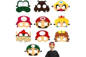 Masques de Sonic/SuperHéros/Paw Dog Patrol/Mario, Masques en feutre, 10 Pièces Masques pour Enfants Dress Up Masque Cosplay Pour Une Fete d'anniversaire ​Cadeaux, pour Halloween Noël Mascarade