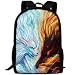 Produktbild TRFashion Water Fire Wolf Unisex Custom Backpack School Casual Sports Book Bags Durable Oxford College Laptop Computer Shoulder Bags Lightweight Travel Daypacks Rucksack