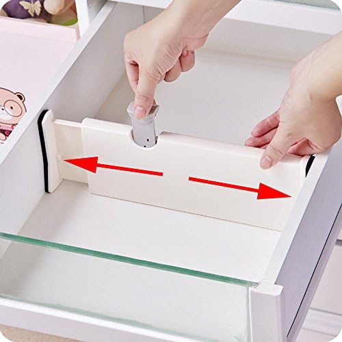 JoysouEU Expandable Drawer Dividers Adjustable Organizer for Clutter Free Kitchen Bathroom Bedroom Dresser Drawers (4" * 11")