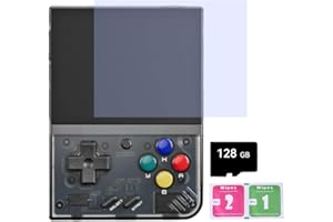 WUGU Miyoo Mini Plus Handheld Game Console, 3.5-Inch Retro Emulator Console Built-In 11000 Games, Support Wi-Fi Battle, Open-Source Emulators, Cortex-A7 Processor(128G Transparent Black)