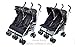 Buggies Twin Citi Elite Double stroller twin buggy with footmuffs Suitable for single doors Both seats 5 appropriate positions of the seats of birth operate independently UNIQUE reflective tape on the visa for extra security 2 small babies or 2 complete with rain cover sold by KIDZ KARGO Candy Stripe