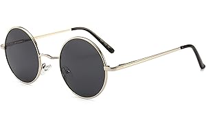 JoXiGo Occhiali da Sole da Uomo e Donna Rotondi Polarizzati UV400 Protezione Montatura in Metallo