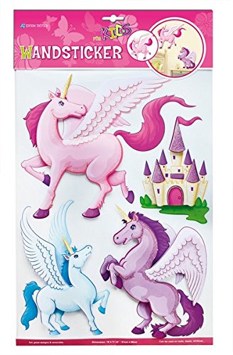 Edition Trötsch 39263 - Adhesivo de pared (3D, diseño de unicornios con brillantina), multicolor