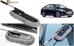 Selifaur Microfiber Flexible Duster Car Wash | Car Cleaning Accessories | Microfiber | Brushes | Dry/Wet Home, Kitchen, Office Cleaning Brush with Expandable Handle for Verna 2020