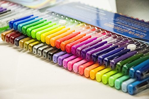 100 einmalige, hochwertige Premium Gelstifte (keine doppelten Farben) Multiset an Farben: Glitzer Metallisch Nein Pastel Standard Kunst Erwachsenen Ausmalbuch Zeichnungen Malbilder Ungiftig Säurefrei - 2