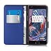 Produktbild Orzly® - Multifunktionsfähige Fliphülle für das OnePlus 3 [2016 Modell / Dual SIM Version] -Multi-Functional Wallet Stand Case - mit intergrierter Brieftasche, aufstellbarem Gestell und Magnet-Verschluss in Blau