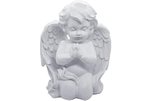 KIAOTIME Kneeling Praying Cherub Angel Wings Statue Figurine Indoor Outdoor Home Garden Guardian Decorative Ornament Church Wings Angel Statue Sculpture Memorial Statue Collection Angel Gift