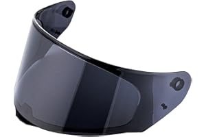 HONNR Motorcycle Visors Shield, Compatible With L-S-2 Visors Compatible With FF320 Stream FF353 Rapid FF328 FF800 Motorcycle Helmet Original Replace Extra Lens Black Iridium Silver (Color : Schwarz)