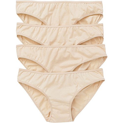 Just EssentialsWomen's Ladies Multipack 4 Bikini Mini Briefs Cotton Plain Colours UK Seller