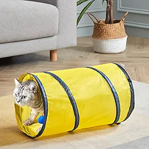 SunStyle Home Cat Tunnels for Indoor Cats 2/3 Way Play Toy Kitty Tunnel Peek Hole Toy with Ball for Cat Tube Fun for Rabbits Kittens and Dogs