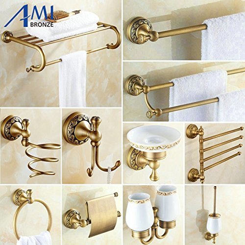 Preisvergleich Produktbild Generic Papier Halter nur: Antik gebürstet Kupfer geschnitzt Boden Badezimmerzubehör Badetuch Regal Handtuch Bar edles Papier Halter Reinigungstuch Haken Armband Farbe