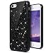 Produktbild KunyFond Sterne Glänzend Glitzer Schutzhülle Silikon Hülle Crystal Clear TPU Handyhülle Case Durchsichtig Transparent Weichem Flexible Tasche Bumper Schale für iPhone SE/5S/5 (Schwarz)