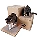 Produktbild Haustier-Katze Scratch Board, Gewellter Katzenbaum, Doppelte Leiter Cat House, Eco-Recycelbare Cat's Schleifen Klaue Spielzeug,Natural,50*40*32Cm